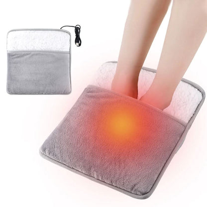 Winter Electric Foot Heating Pad USB Charging Soft Plush Washable Foot Warmer Heater Improve Sleeping Household Foot Warming Mat