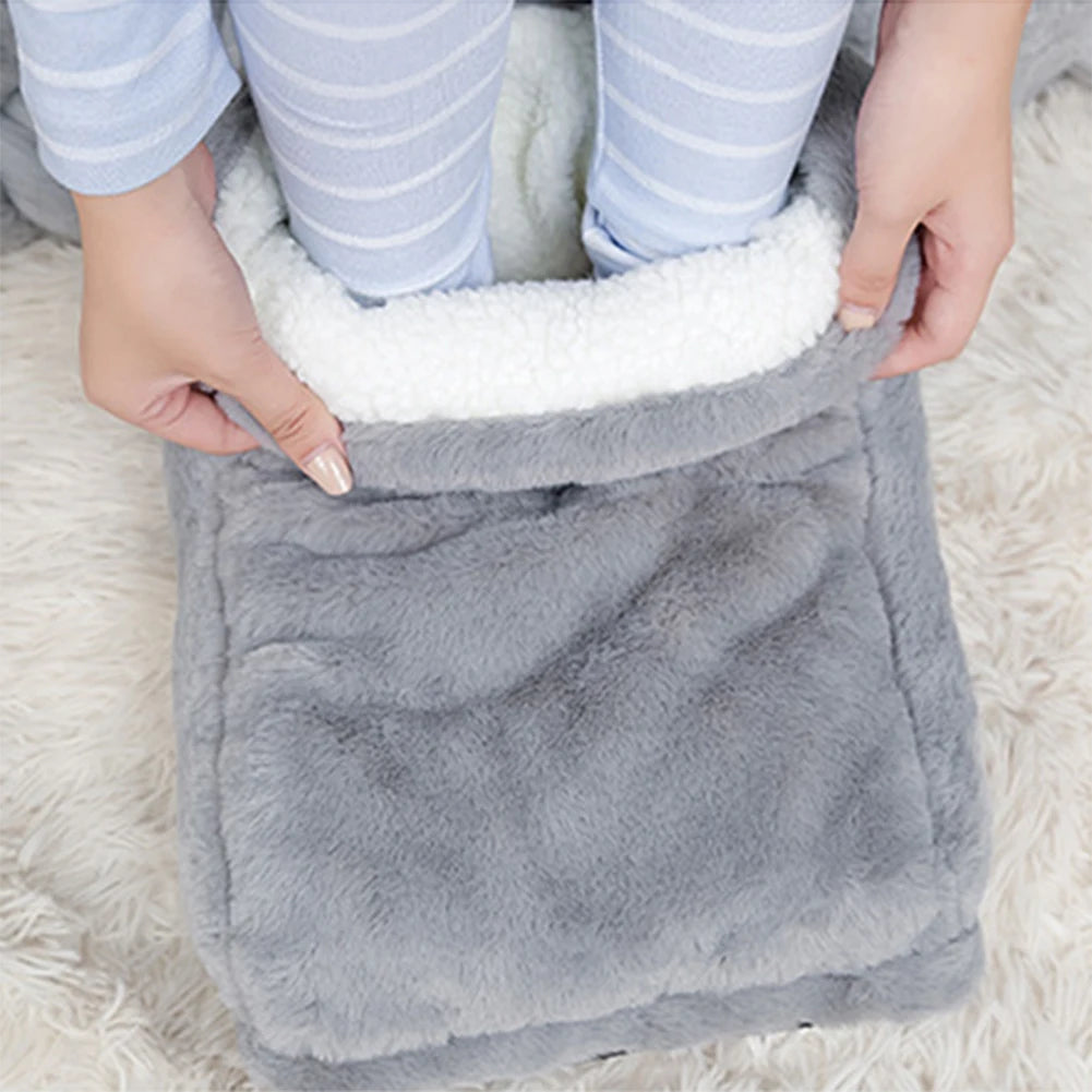 Electric Heater Foot Warmer USB Charging Fleece Soft Warm Foot Cover Washable Winter Feet Heating Pads For Home Bedroom Sleeping